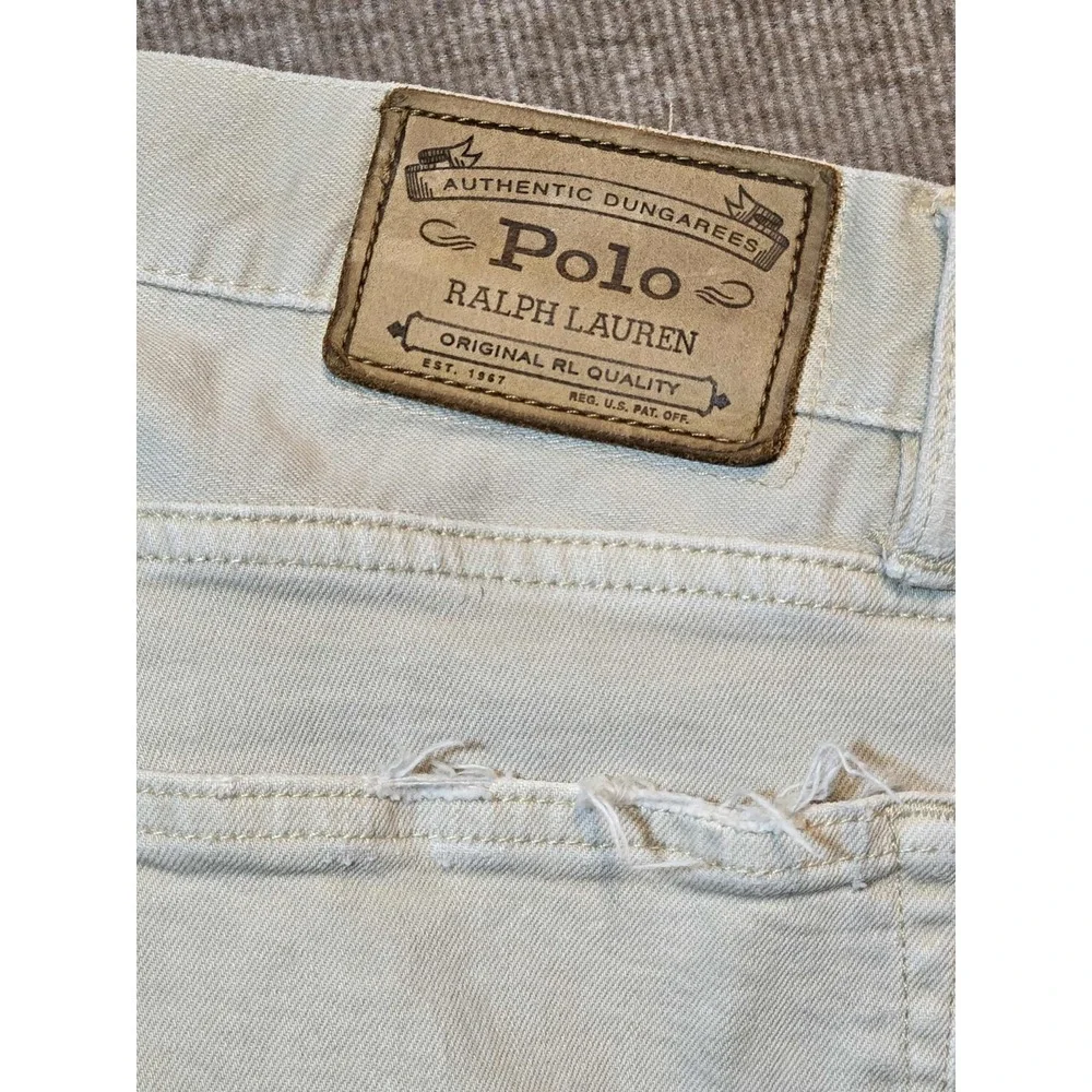 🤍 Vintage Polo Ralph Lauren PRL Co. Straight Cream Jeans‎ Men's 36x34 🤍